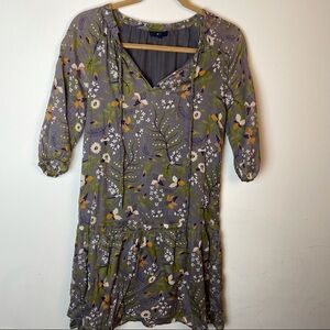 GAP Floral Tree Taupe Mini Spring Dress Size XS